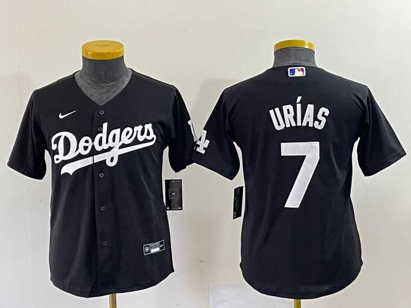 Youth Los Angeles Dodgers #7 Julio Urias Black Turn Back The Clock Stitched Cool Base Jersey->mlb womens jerseys->MLB Jersey